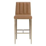 Wilbur Barstool Milliken Cognac Modern Faux Leather Seating