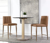 Wilbur Counter Stool Milliken Cognac With Brass Legs