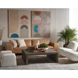 Ira Sofa Camel Leather Modern Design With Gold Base