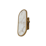 Sidra Sconce Alabaster Wall Light with Antique Brass Finish