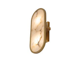 Sidra Sconce Alabaster Wall Light with Antique Brass Finish