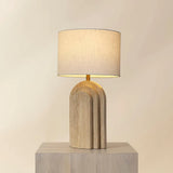 Ancona Table Lamp Handcrafted With Natural Travertine