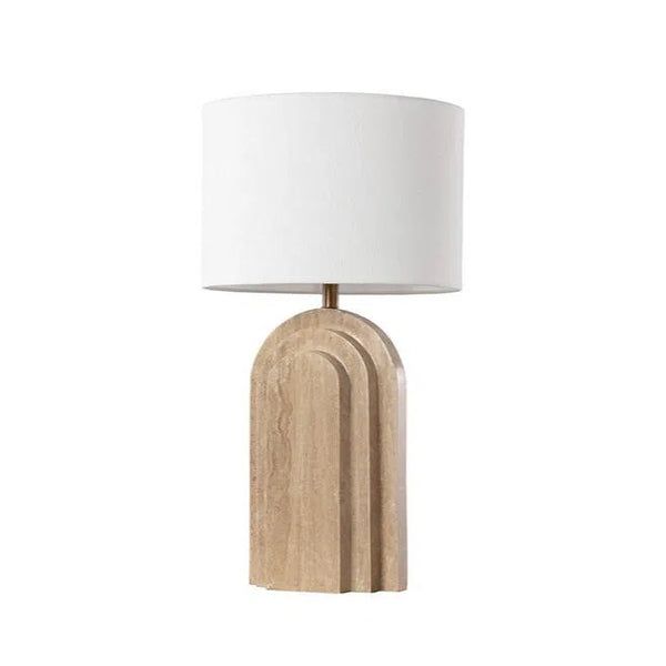 Ancona Table Lamp Handcrafted With Natural Travertine