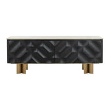 Lautrec Marble Topped Black Sideboard