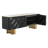 Lautrec Marble Topped Black Sideboard