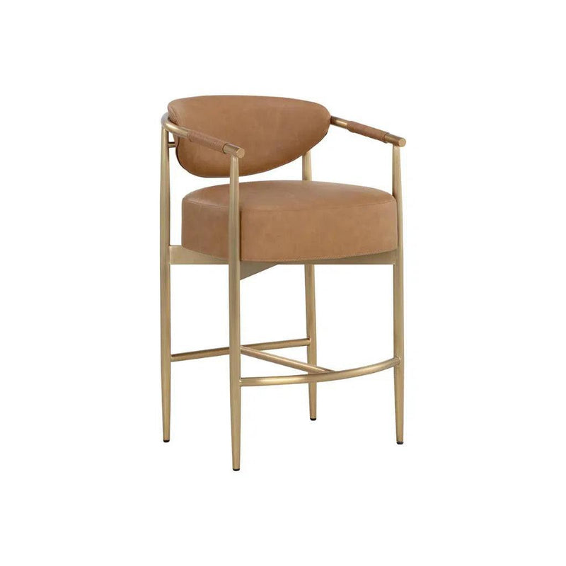 Heloise Leather Upholstered Handsome Counter Stool