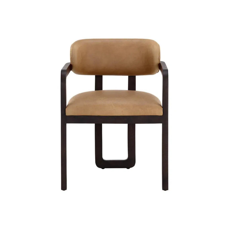 Madrone Leather Upholstered Eye Catching Dining Armchair