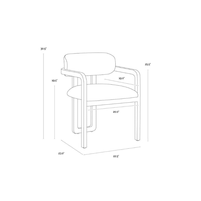 Madrone Leather Upholstered Eye Catching Dining Armchair