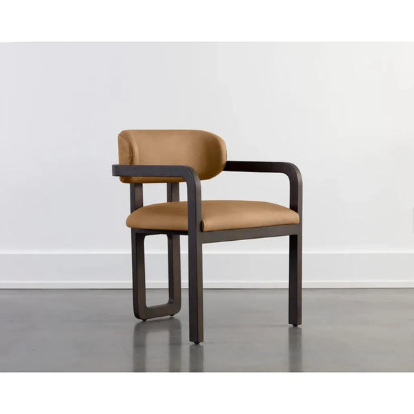 Madrone Leather Upholstered Eye Catching Dining Armchair