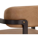 Madrone Leather Upholstered Eye Catching Dining Armchair