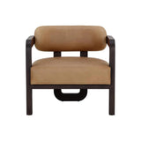 Madrone Leather Upholstered Eye Catching Lounge Chair