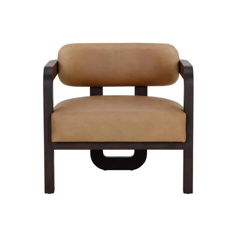 Madrone Leather Upholstered Eye Catching Lounge Chair