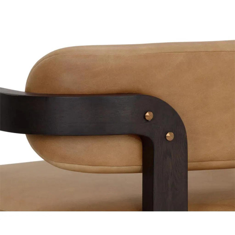 Madrone Leather Upholstered Eye Catching Lounge Chair