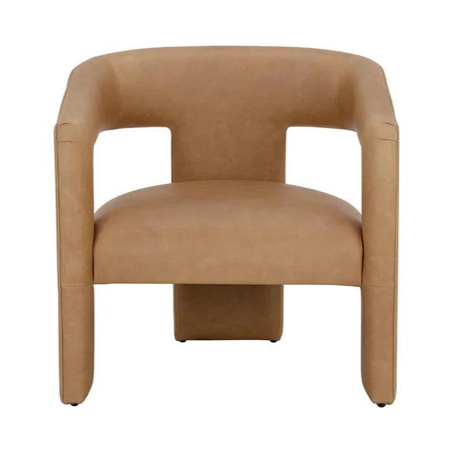 Cobourg Lounge Chair Modern Sesame Leather Comfort