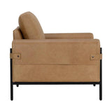 Camus Armchair Modern Leather With Black Iron Legs