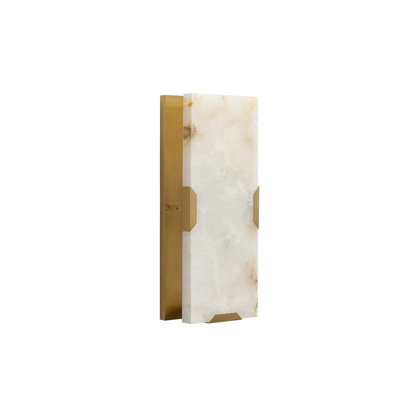 Rovira Sconce Modern Alabaster And Brushed Gold Light