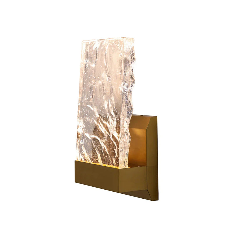 Indira Sconce Modern Glass Light With Brushed Gold Base