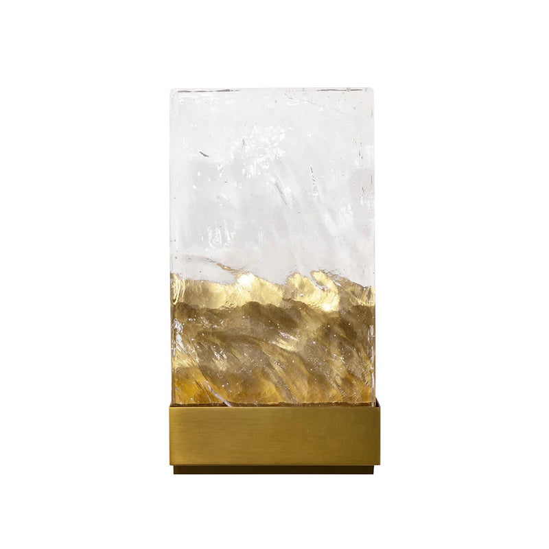 Indira Sconce Modern Glass Light With Brushed Gold Base