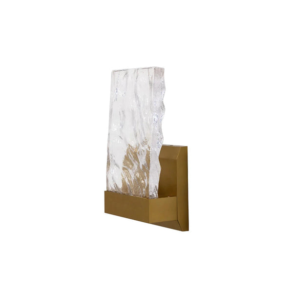 Indira Sconce Modern Glass Light With Brushed Gold Base