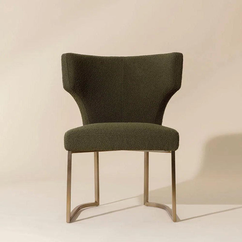 Elegant Willowdale Dining Chair Copenhagen Olive Fabric