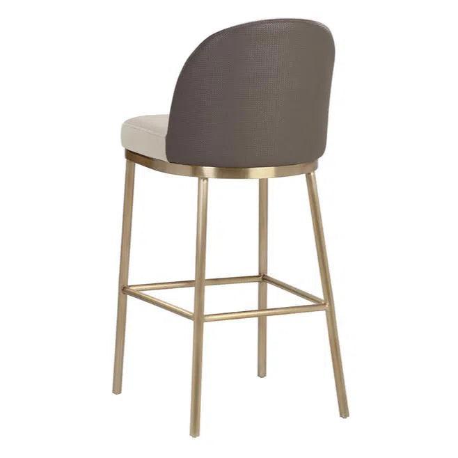 Lavania Barstool Meg Taupe Porcini Taupe With Brass Legs