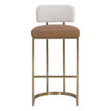 Larissa Barstool - Modern Napa Cognac Faux Leather Seat