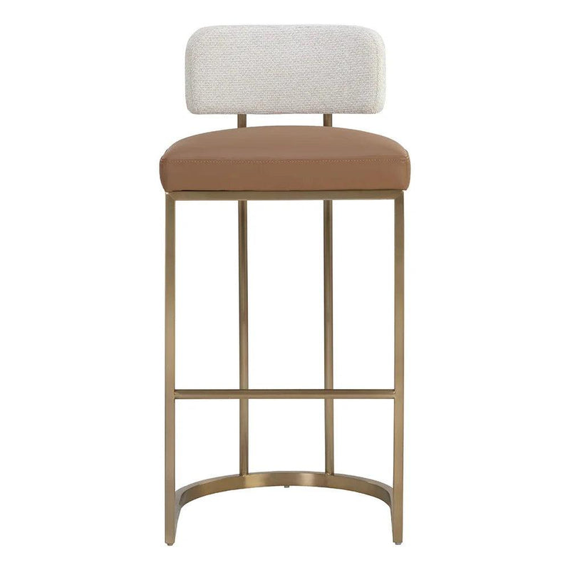 Larissa Barstool - Modern Napa Cognac Faux Leather Seat