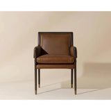 Mauti Leather Upholstered Modern Dining Armchair