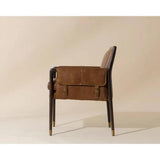 Mauti Leather Upholstered Modern Dining Armchair