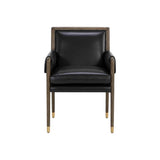 Mauti Leather Upholstered Modern Dining Armchair