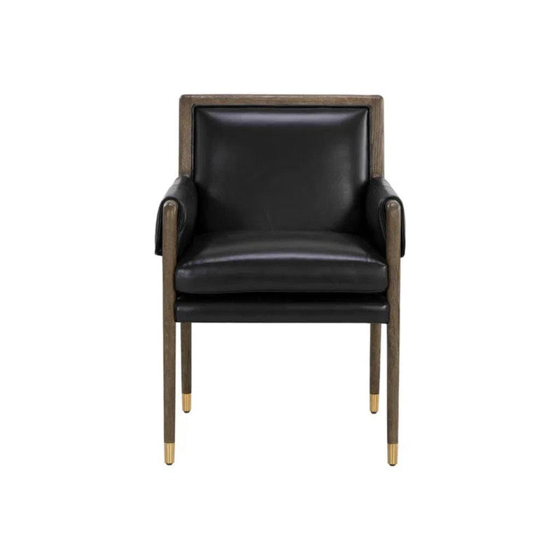 Mauti Leather Upholstered Modern Dining Armchair