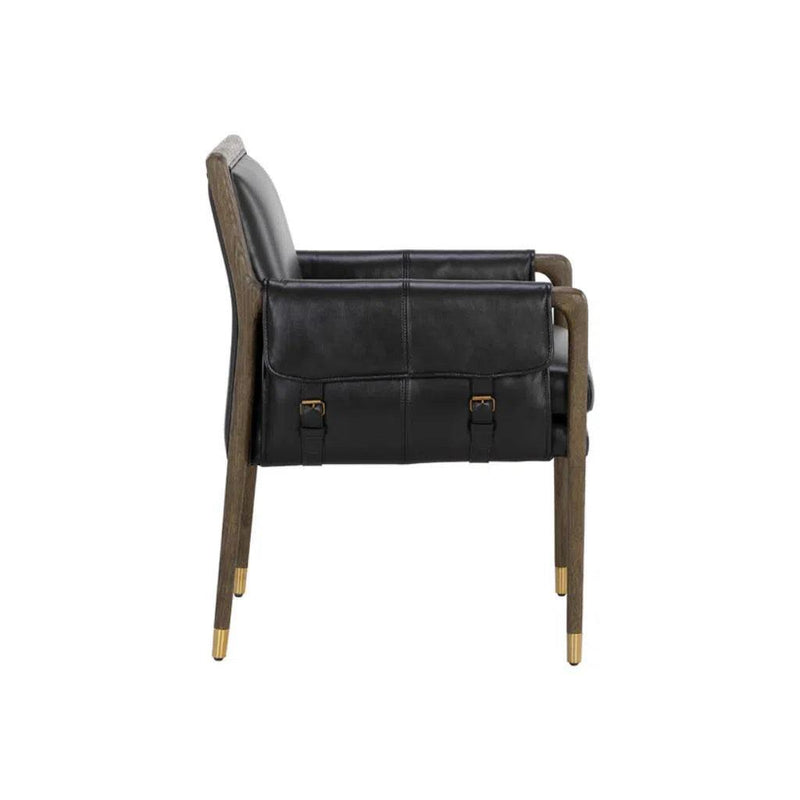 Mauti Leather Upholstered Modern Dining Armchair