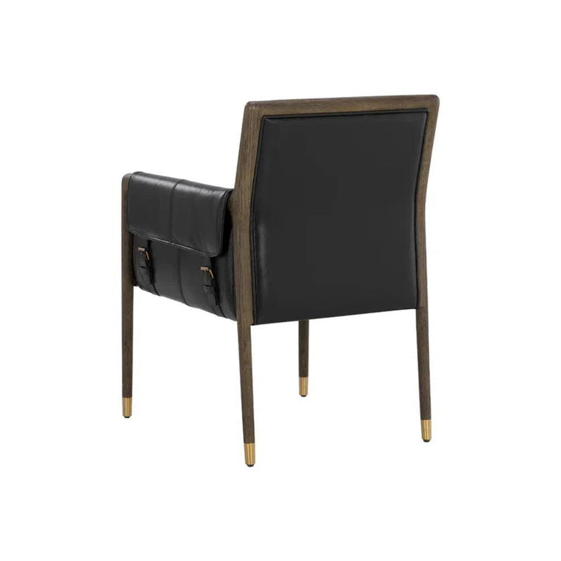 Mauti Leather Upholstered Modern Dining Armchair