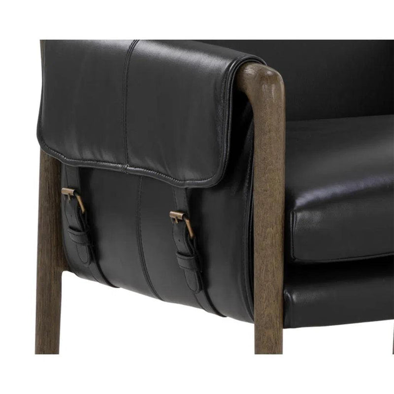 Mauti Leather Upholstered Modern Dining Armchair