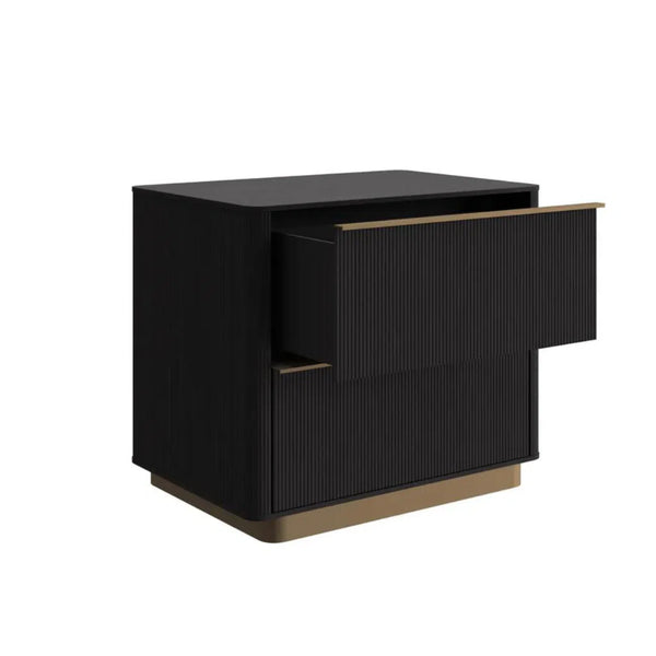 Kalla Wooden Steel Nightstand