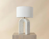 Sensi Table Lamp Modern Marble Base With Linen Shade