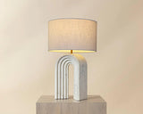 Sensi Table Lamp Modern Marble Base With Linen Shade