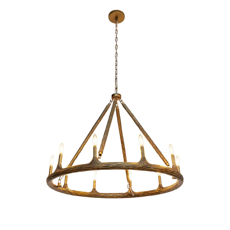 Wolfgang Chandelier Rustic Antique Brass Finish