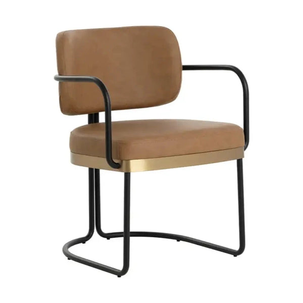 Jalen Leather Upholstered Dining Armchair