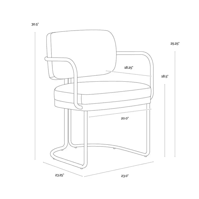 Jalen Leather Upholstered Dining Armchair