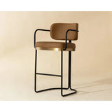 Jalen Leather Upholstered Barstool