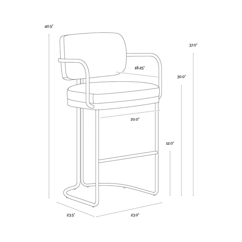 Jalen Leather Upholstered Barstool