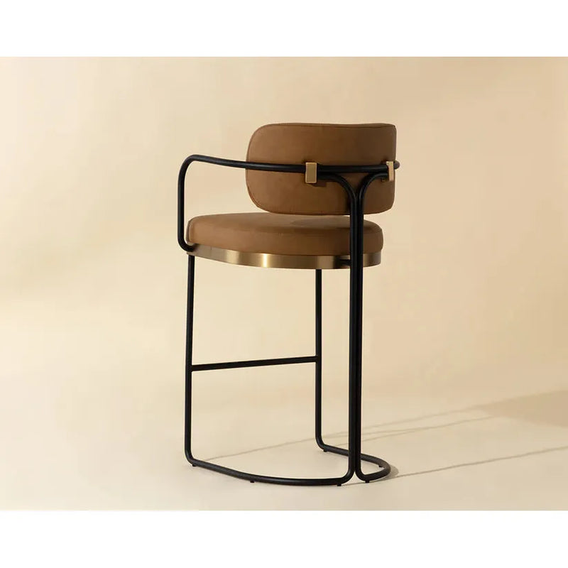 Jalen Leather Upholstered Barstool