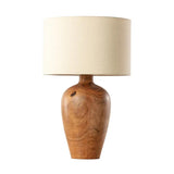 Noboli Table Lamp with Acacia Wood Base and Linen Shade