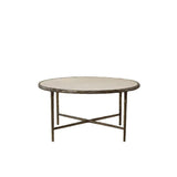 Riyaz Coffee Table Marble Top With Antique Brass Base