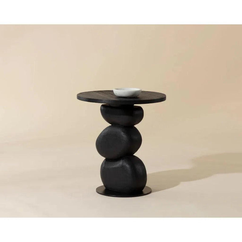 Paplo Wooden Round End Table