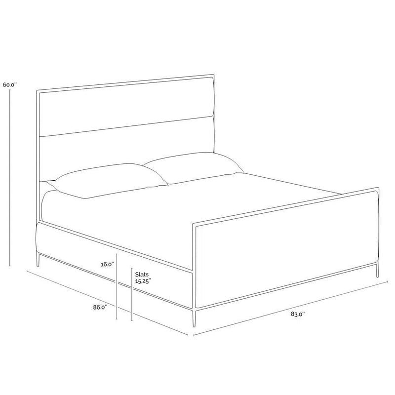 Yasmine Bed King Zenith Alabaster Stain Resistant Fabric