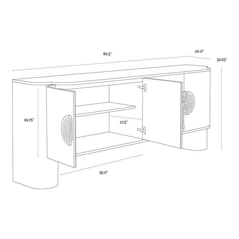 Dresden Leather Upholstered Sideboard