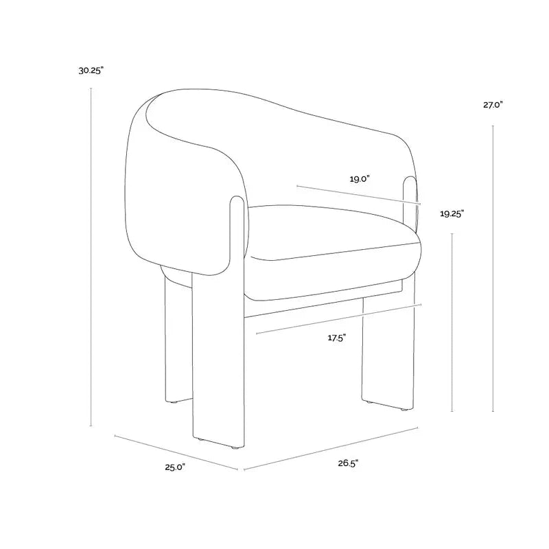 Trine Polyester Upholstered Dining Armchair