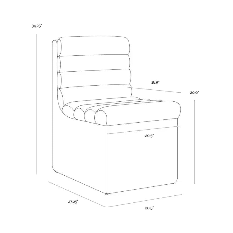 Norm Leather Upholstered Wheeled Dining Chair